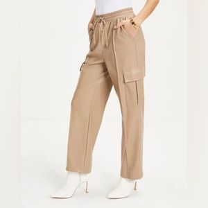 Faux leather cargo pants